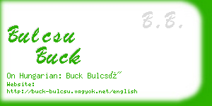 bulcsu buck business card
